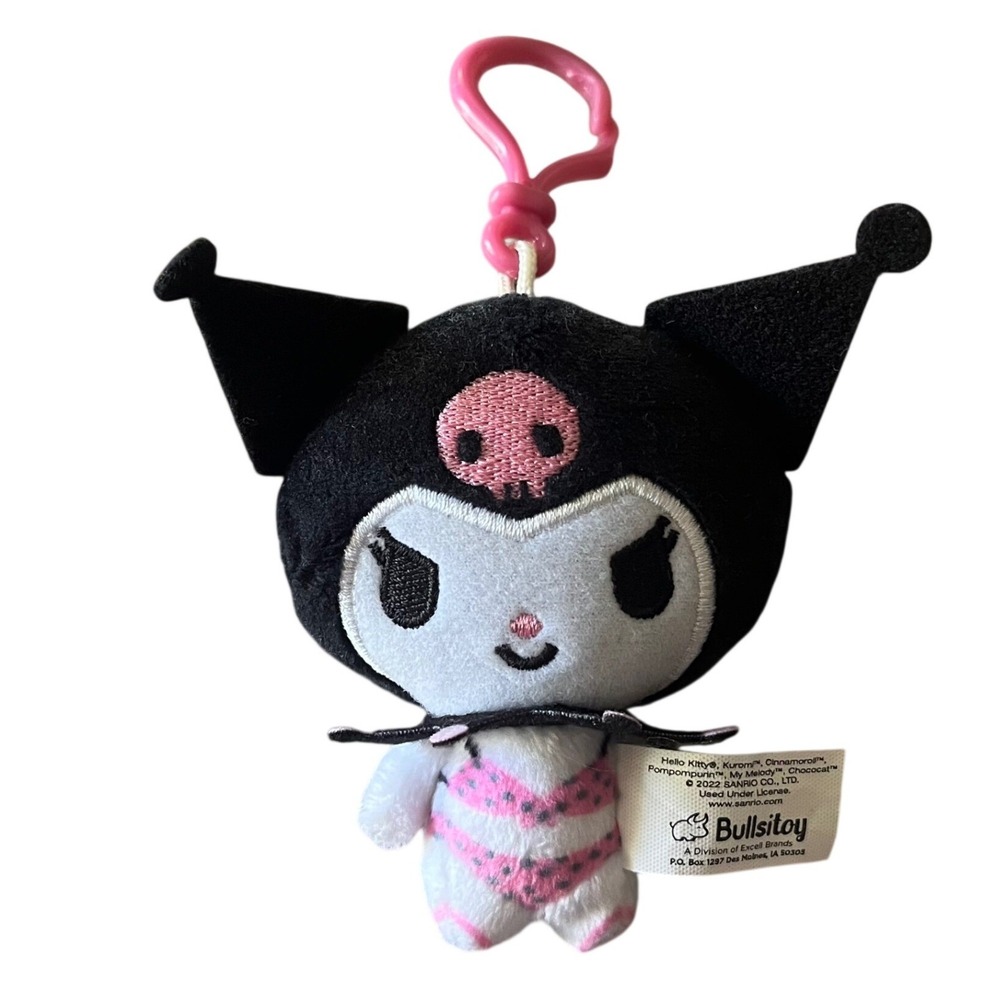 Sanrio Kuromi Plush Keychain Bikini Series Bullsitoy Black Pink Bag Charm Kawaii
